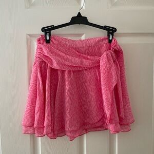 Pink Chiffon Aerie AE Wrap Skirt Tiger Print Zara Larson Style